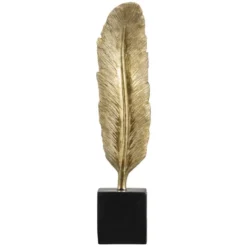 Ornament Veer - goudkleur/zwart - 27x5,5x4,5 cm