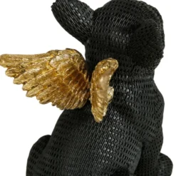 Ostaria Beeldje Franse Bulldog - gouden vleugels - 20 cm - hars