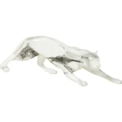 Ostaria Panter beeld - 27cm - polystone - zilver - decoratie dier