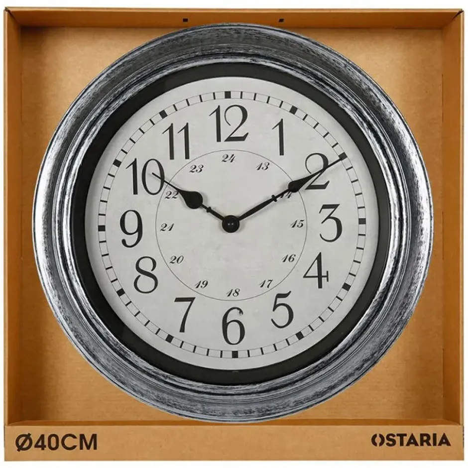 Ostaria Wandklok/muur klok - Old School - D40 cm - kunststof