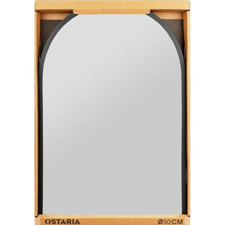 Ostaria Wandspiegel Arch - zwart - metaal - halfrond - 34 x 50 cm