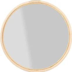 Ostaria Wandspiegel rond - rotan - Dia 45 cm - bohemian spiegel
