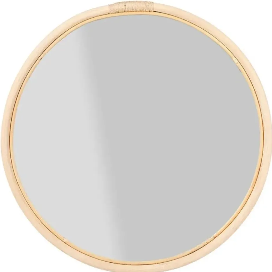 Ostaria Wandspiegel rond - rotan - Dia 45 cm - bohemian spiegel