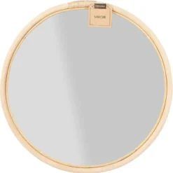 Ostaria Wandspiegel rond - rotan - Dia 45 cm - bohemian spiegel