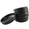 OTIX Diepe borden Soepborden Set van 6 stuks 19cm Zwart Keramiek WILLOW