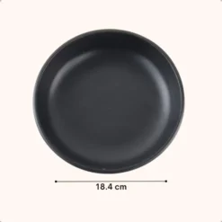 OTIX Diepe borden Soepborden Set van 6 stuks 19cm Zwart Keramiek WILLOW