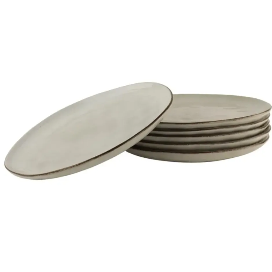 OTIX Diner Bordenset 6 Persoons Beige 26,5cm Keramiek LILY