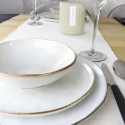 OTIX Diner Bordenset 6 Persoons Beige 26,5cm Keramiek LILY