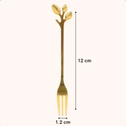 OTIX Gebaksvorkjes 4 stuks Goud met Bladeren Dessertvorkjes Taartvorkjes LEAF