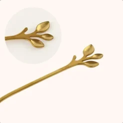OTIX Gebaksvorkjes 4 stuks Goud met Bladeren Dessertvorkjes Taartvorkjes LEAF