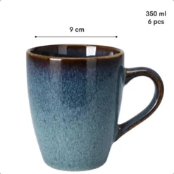 OTIX Koffiekopjes 6 Delig Ebony - Blauw