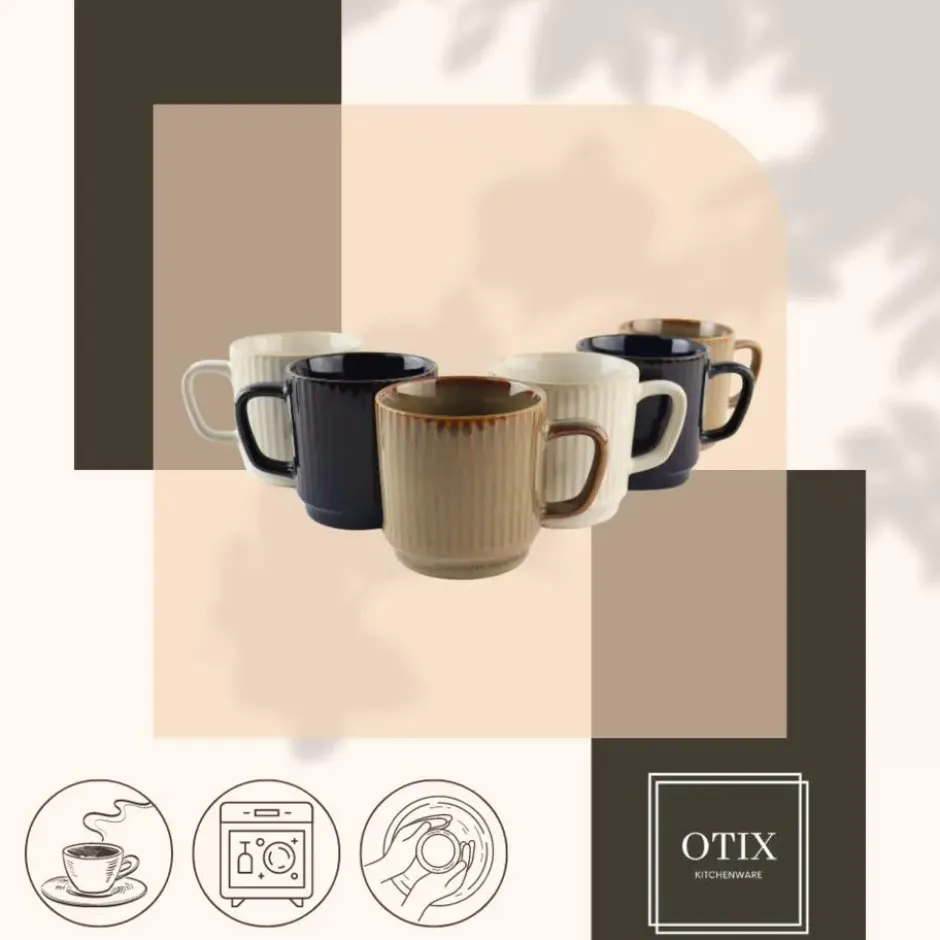 OTIX Koffiekopjes 6 Delig Tone - Multikleur