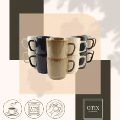 OTIX Koffiekopjes 12 Delig Tone - Multikleur