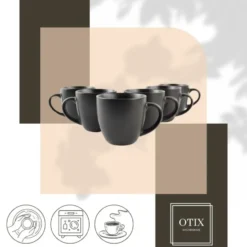 OTIX KoffieKopjes Set van 6 - Zwart