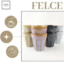 OTIX Koffie Kopjes 8 Stuks Felce - Multikleur