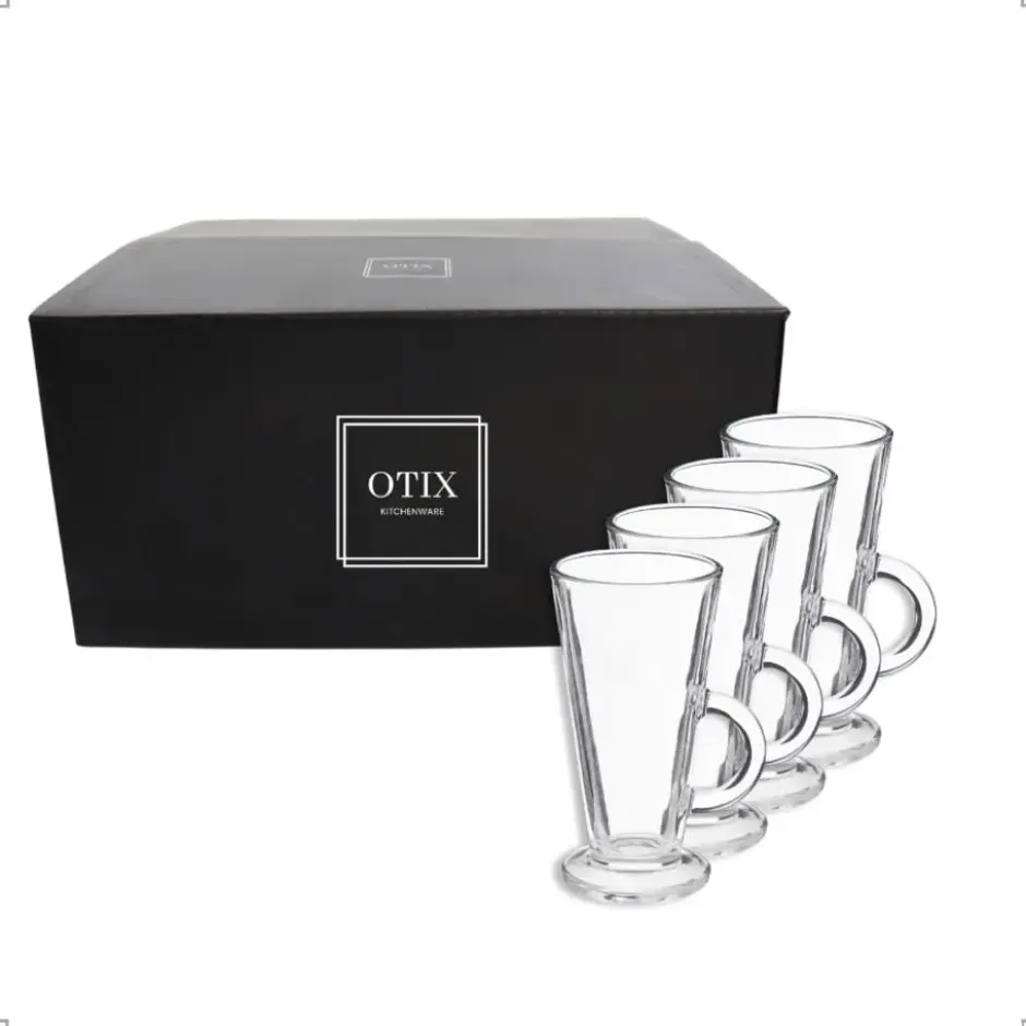 OTIX Latte Macchiato Glazen 280 ml 4 Stuks met Oor Cappuchino Glazen