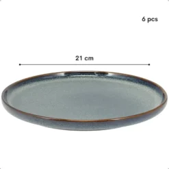 OTIX Ontbijtborden 6 Delig Ebony - Blauw