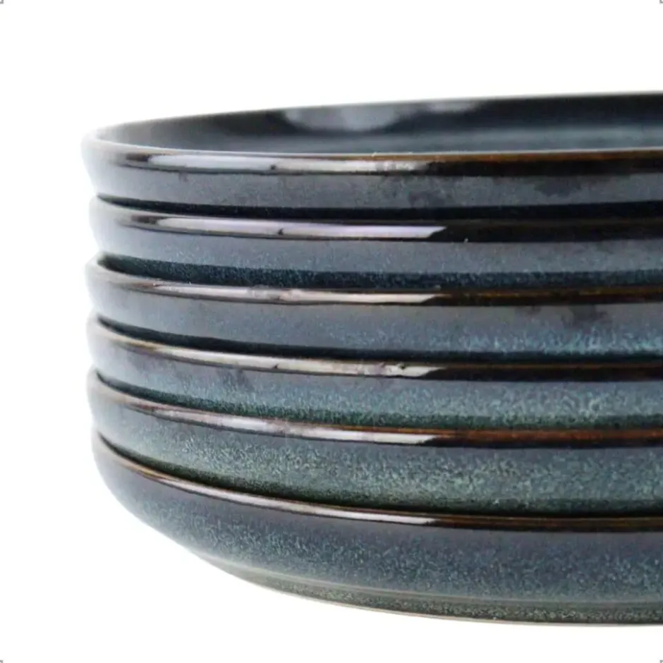 OTIX Ontbijtborden 6 Delig Ebony - Blauw