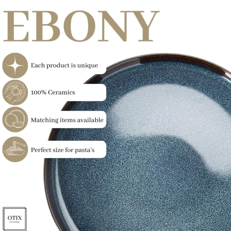 OTIX Ontbijtborden 6 Delig Ebony - Blauw