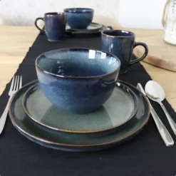 OTIX Serviesset 12 Delig Ebony - Blauw