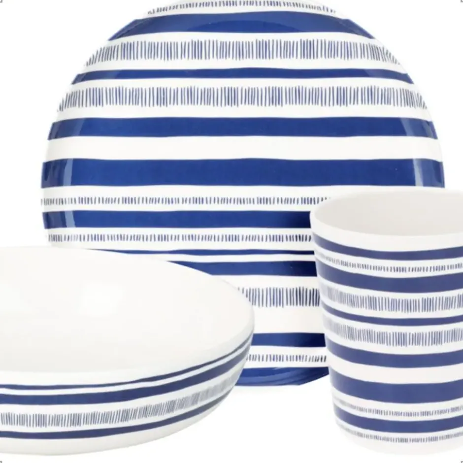 OTIX Serviessets 12 Delig Stripes - Blauw