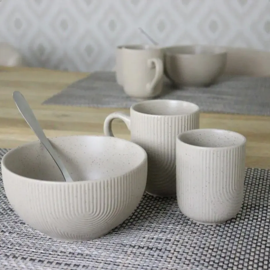 OTIX Soepkommen 12 Delig Teak - Beige