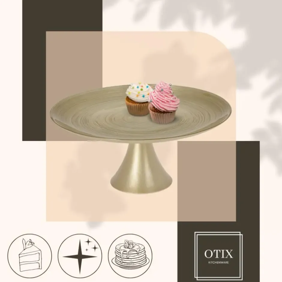 OTIX Taartplateau met Voet Goud 28cm