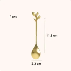 OTIX Theelepeltjes Goud Bladeren Koffielepeltjes 4 stuks LEAF