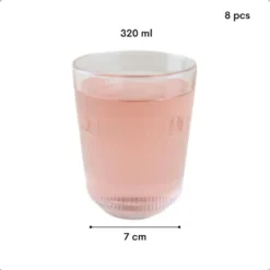 OTIX Theemok Drinkglazen Koffiemok Limonade glazen 320ml Set van 8
