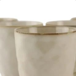 OTIX Theemokken Koffiekopjes met oor set van 12 Beige Keramiek MAPLE