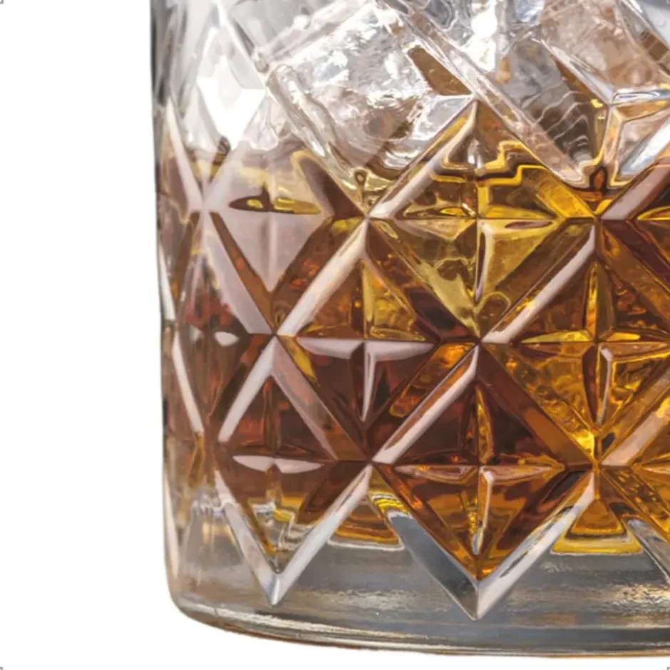OTIX Whiskey Glazen Set van 4 Kristal Stijlvol 230 ml Dik glas Stevig Sierlijk