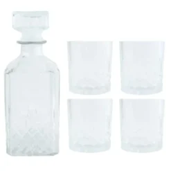 OTIX Whiskey Karaf 4 glazen 5-delig Transparant 900/230 ml Glas