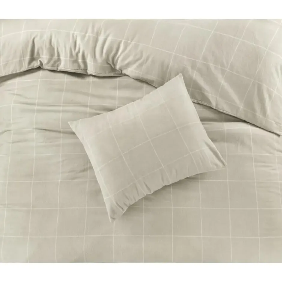 Papillon dekbedovertrek Brienz flanel - 200x200/220cm - Taupe