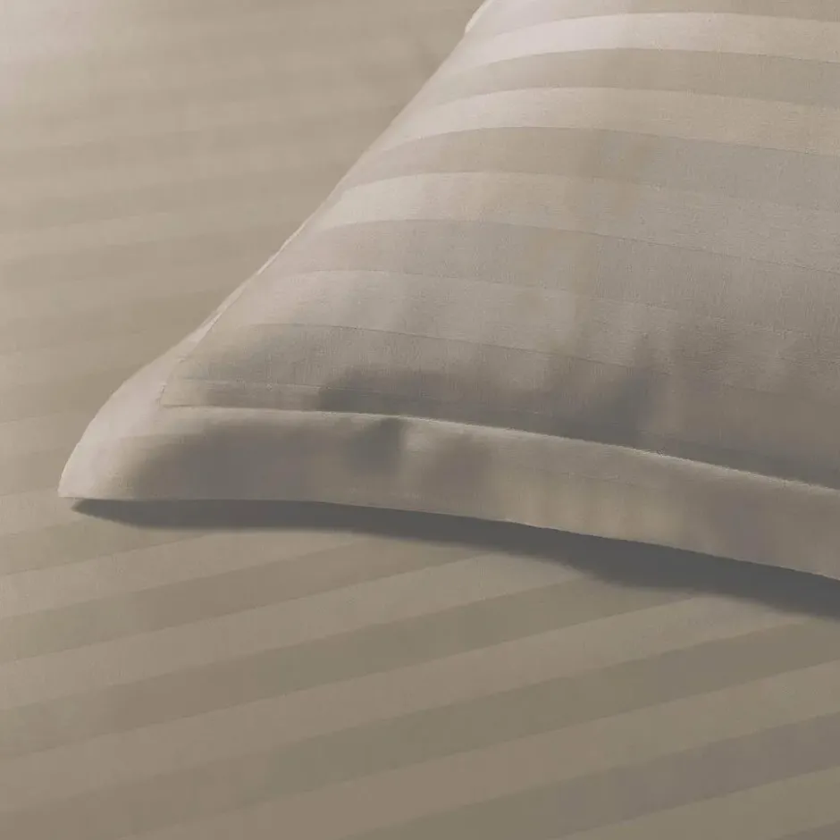 Papillon dekbedovertrek Satijn Streep - 240x200/220 cm - Taupe