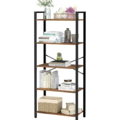 Para Home Boekenkast met stalen frame bruin en zwart