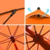Parasol 180 cm diameter, rond / achthoekige strandparasol kantelbaar- oranje