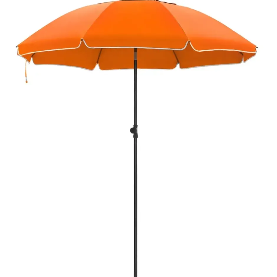 Parasol 180 cm diameter, rond / achthoekige strandparasol kantelbaar- oranje