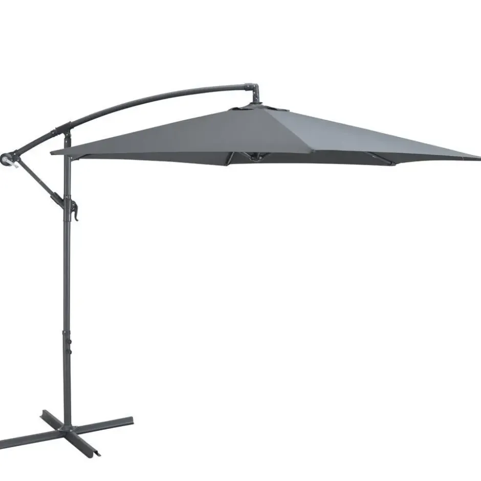 Parasol - duurzame Zweefparasol Ø300 cm – Kantelbaar - 3 meter doorsnede - Grijs