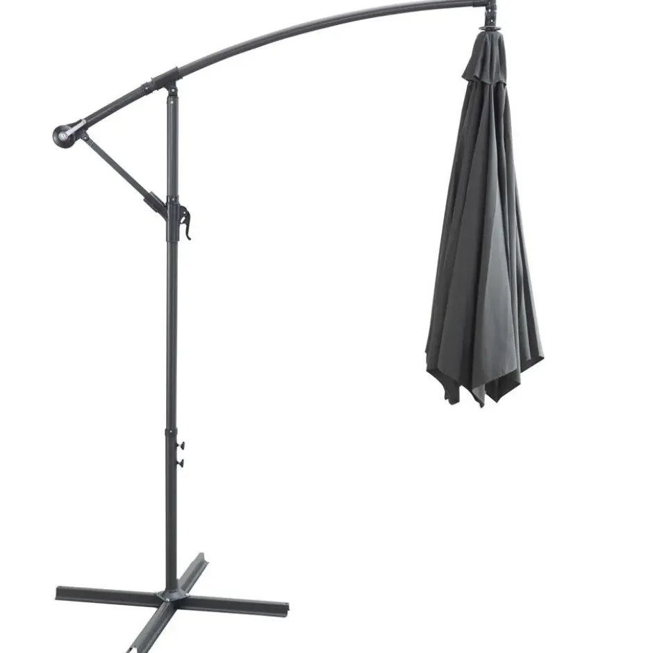 Parasol - duurzame Zweefparasol Ø300 cm – Kantelbaar - 3 meter doorsnede - Grijs