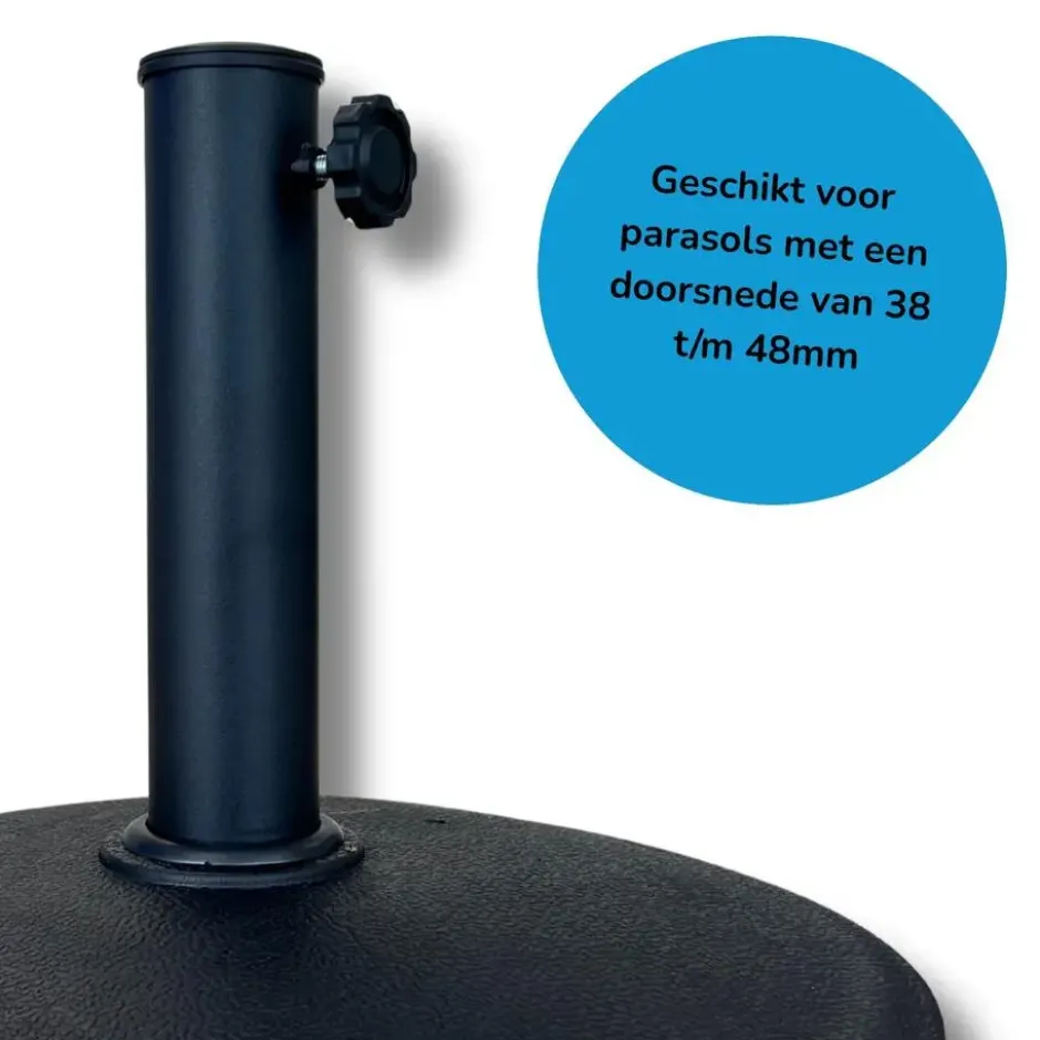 Parasolvoet rond - massief beton - 19kg