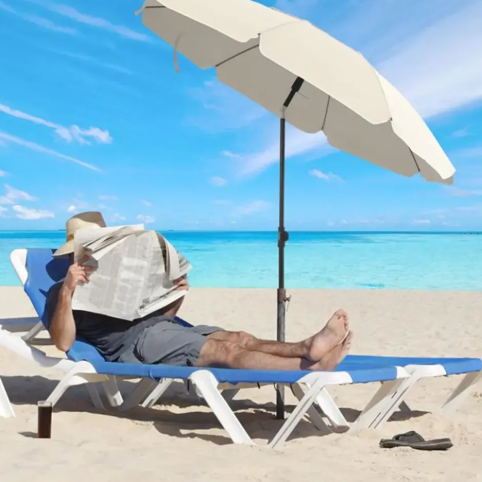 Parya Garden - Strandparasol, Ø 160 cm - Grijs