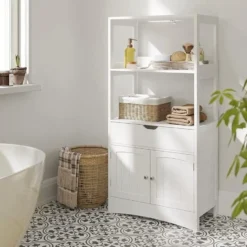 Parya Home - Badkamerkast - 2 Planken - 1 Lade - 2 Deuren