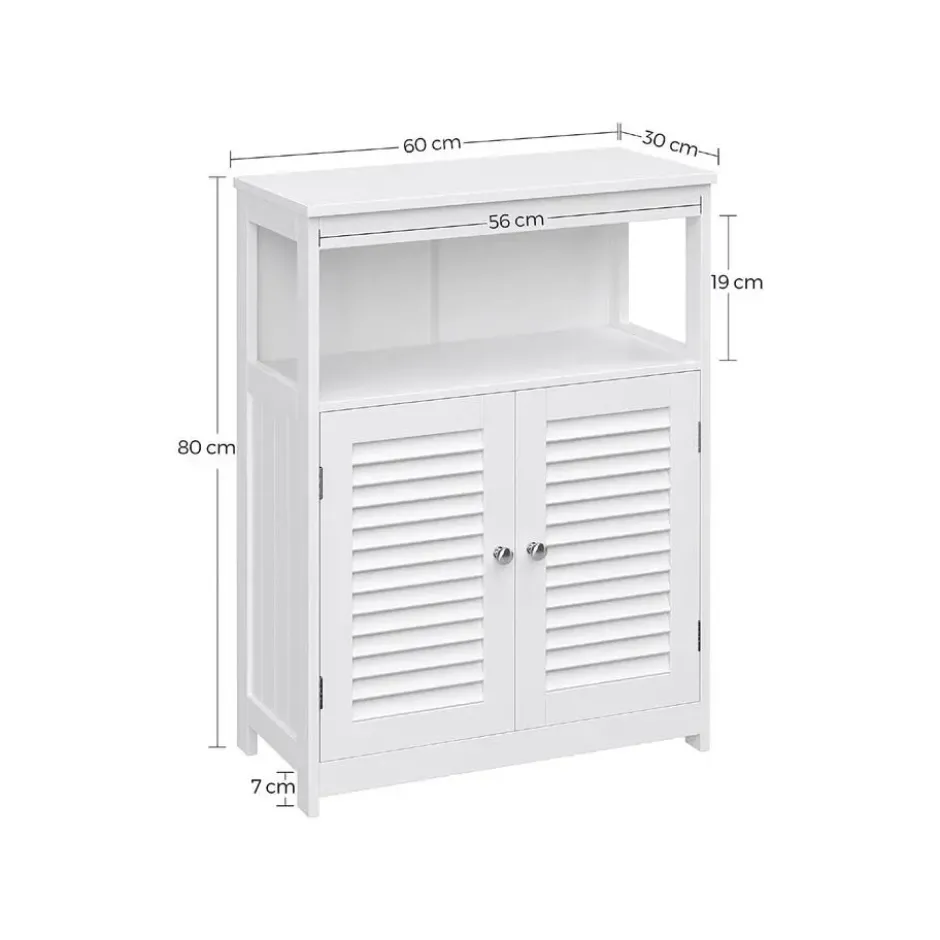 Parya Home - Badkamerkast - Vrijstaande Kast - 2 Deuren - Hout - Wit
