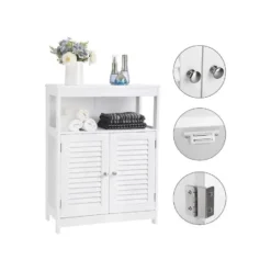 Parya Home - Badkamerkast - Vrijstaande Kast - 2 Deuren - Hout - Wit