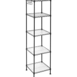 Parya Home - Badkamerrek 5 platen en haken zwart