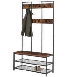 Parya Home - Garderoberek 3-in-1 - incl. kapstok, schoenenrek en bank
