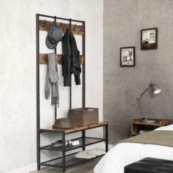 Parya Home - Garderoberek 3-in-1 - incl. kapstok, schoenenrek en bank