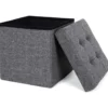Parya Home - Grijze Poef - Hocker - Donkergrijs