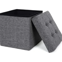 Parya Home - Grijze Poef - Hocker - Donkergrijs