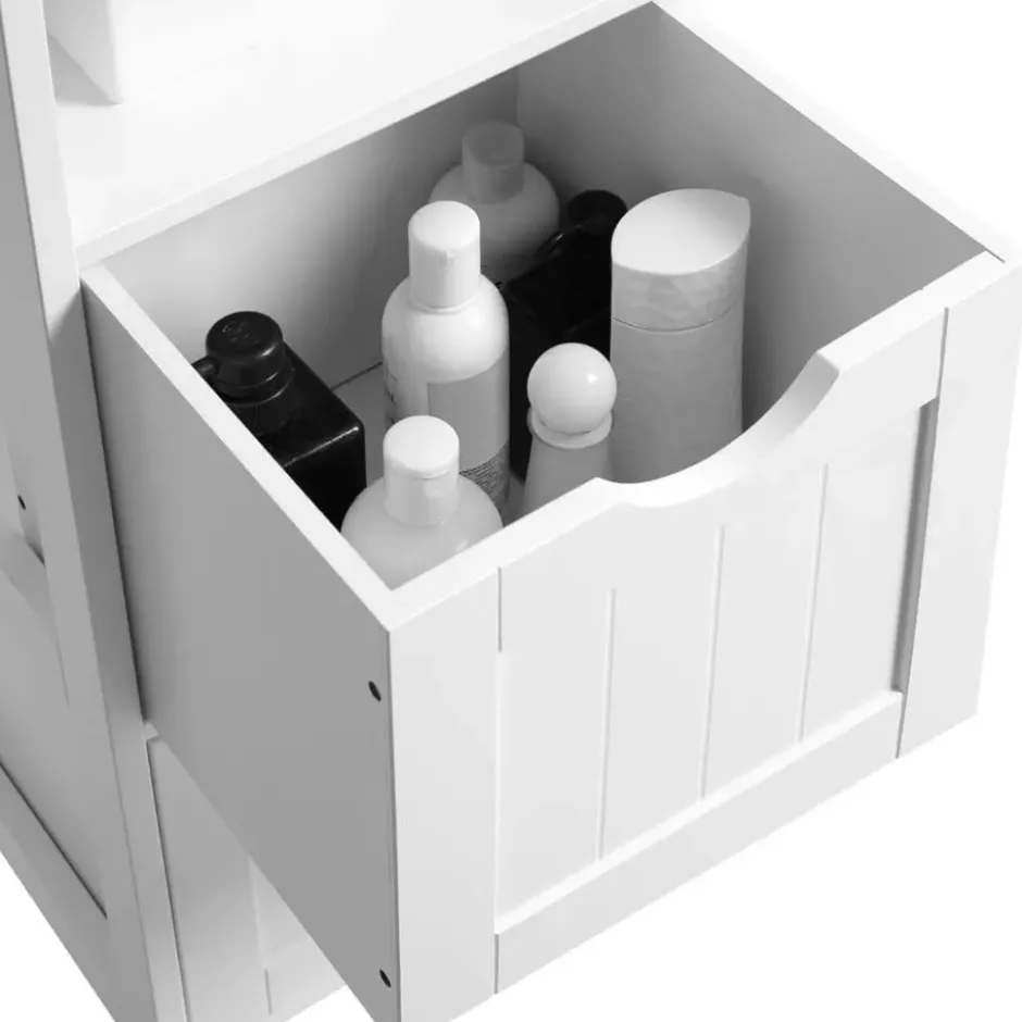 Parya Home - Hoge Badkamerkast - Hout - Wit